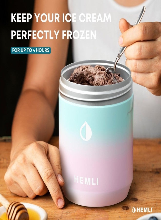 Hemli Ice Cream Pint Cooler, Fits All Standard Ice Cream Pints, Leakproof Lid with Silicone Seal, Non-Slip Bottom, Keeps Ice Cream Frozen for Hours, Stainless Steel Pint Cooler with Grip Lid - Image 5